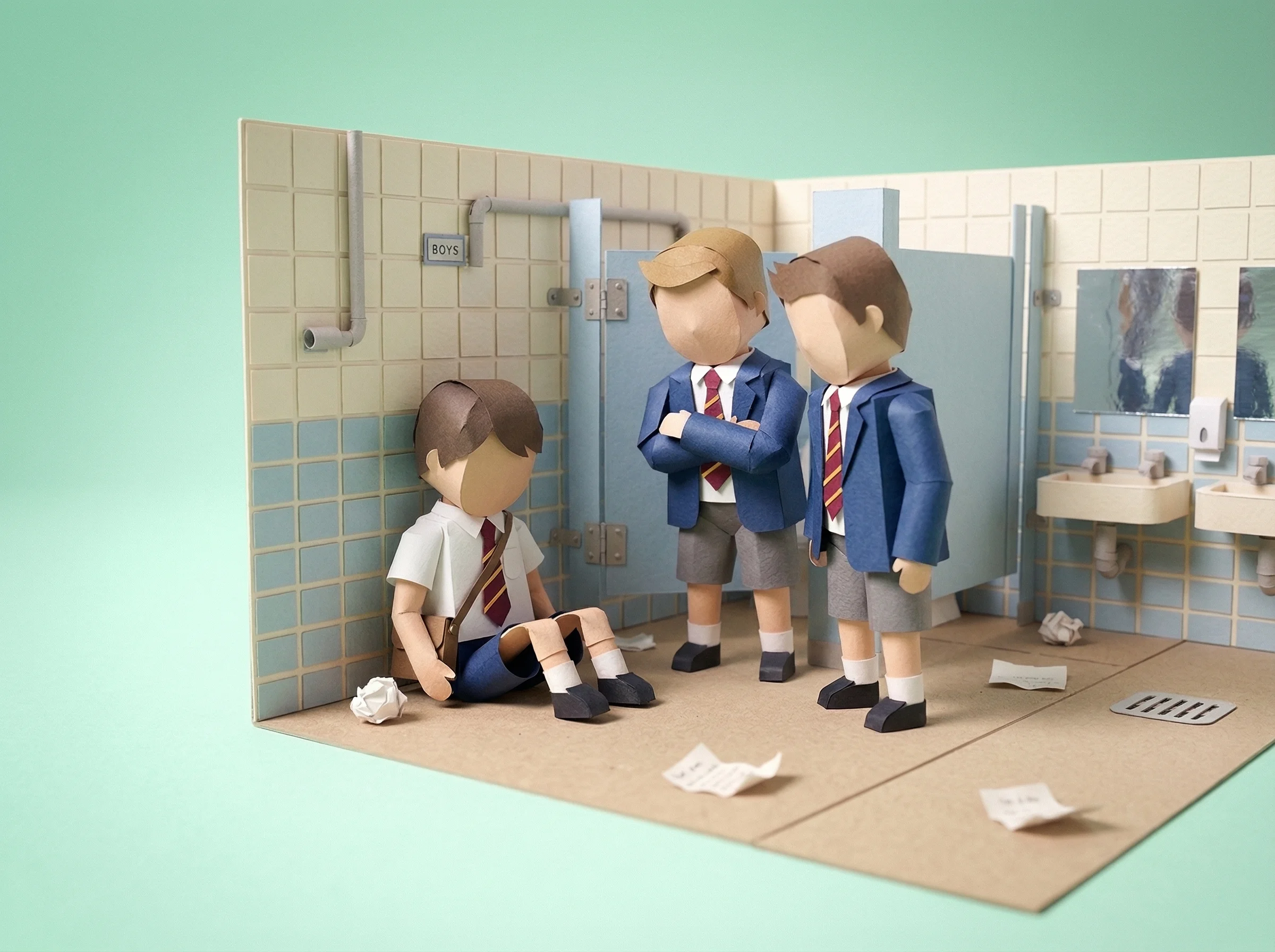 Unsupervised bathroom spaces where bullying occurs in schools