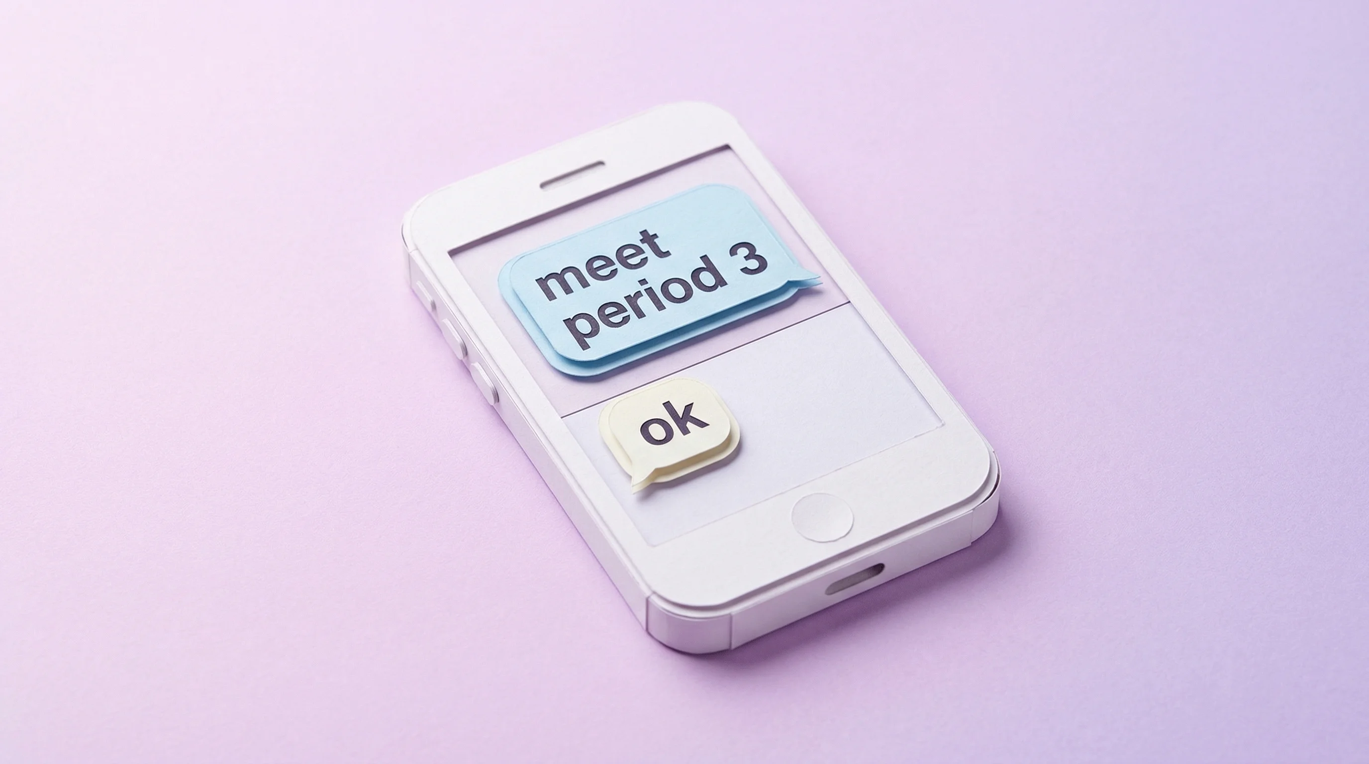 Phone showing students arranging to meet during class time