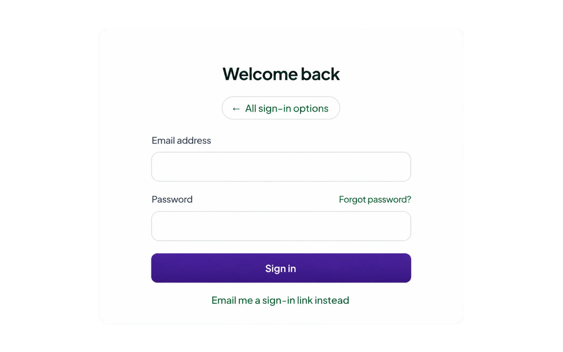 The email and password form with a Forgot password link