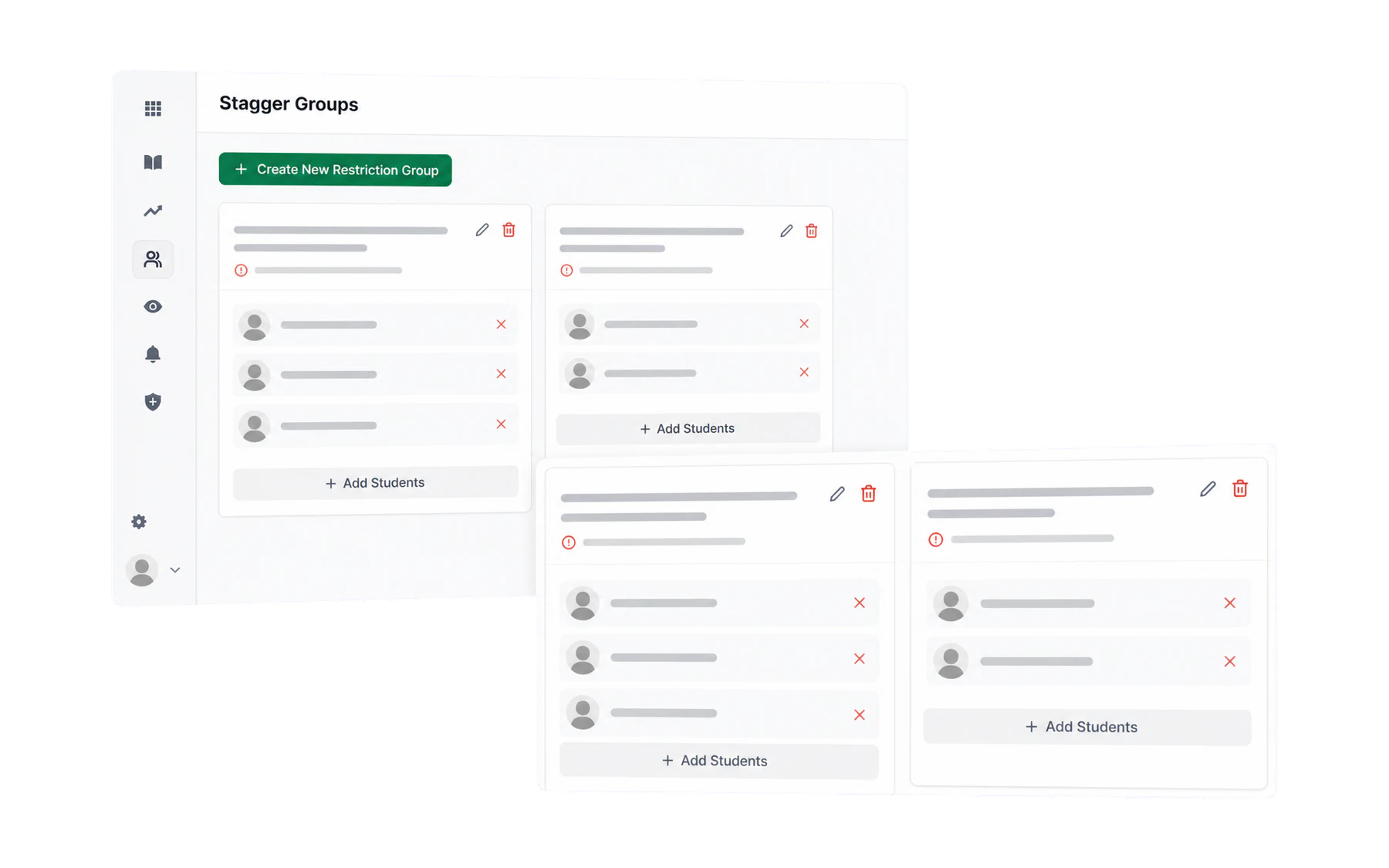 The Vero Separation screen with two restriction groups